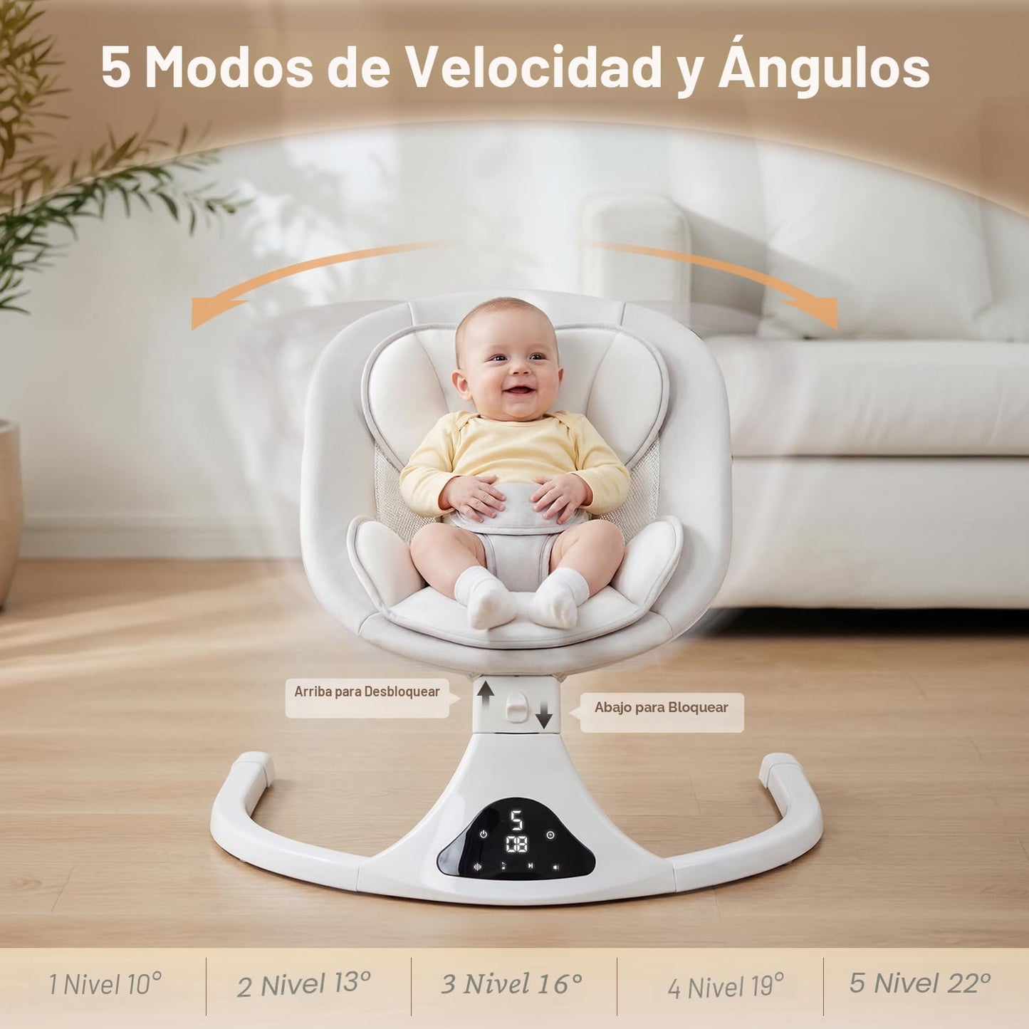 Columpio eléctrico para bebés y niños pequeños | Columpio portátil...