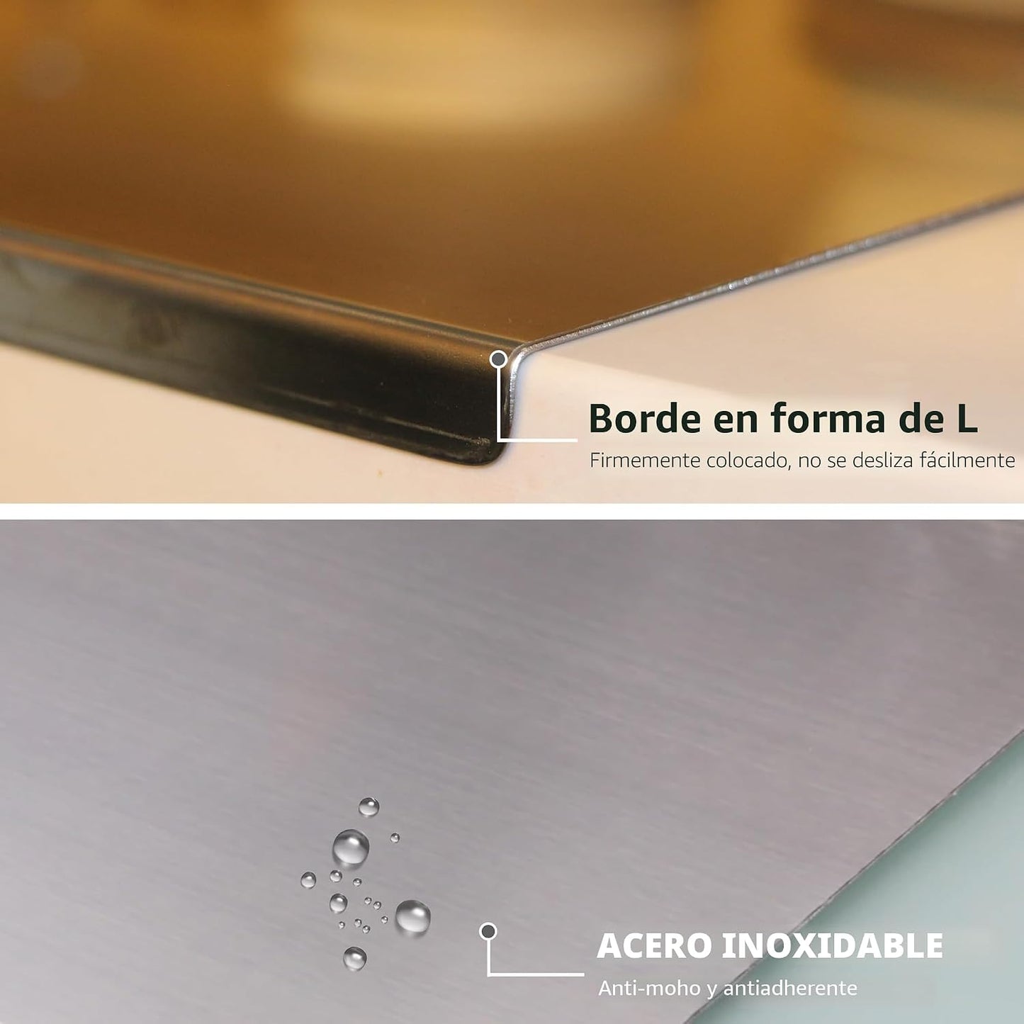 Tabla de cortar de acero inoxidable para cocina, tabla de cortar ex...