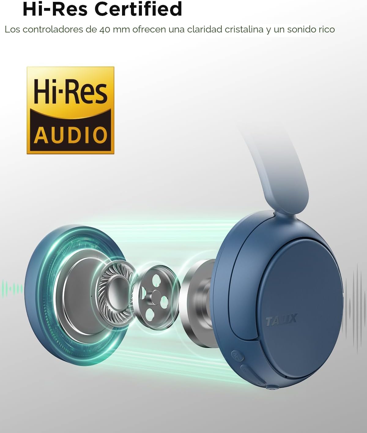 TALIX H30 Auriculares híbridos con cancelación activa de ruido, 110...