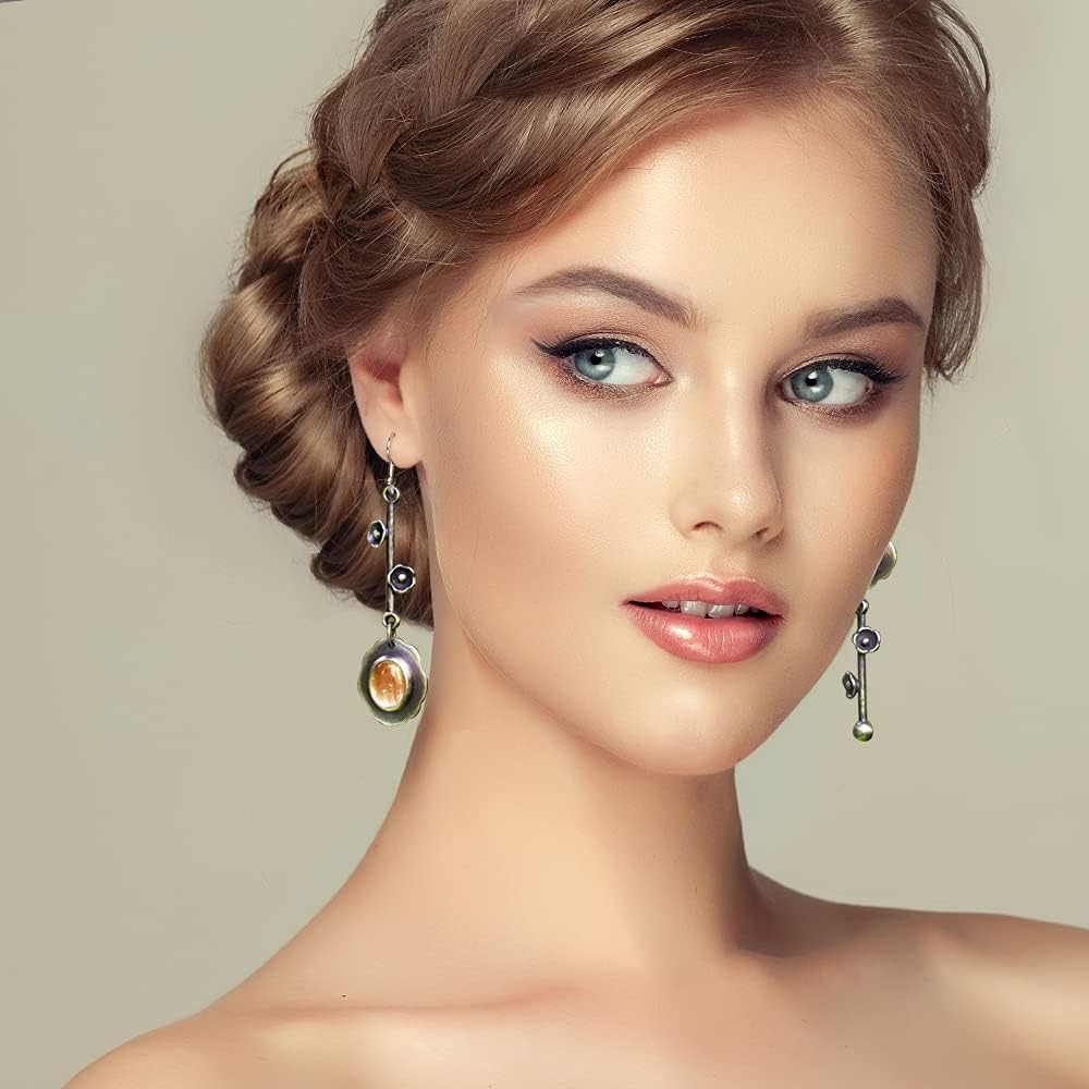 12 Pares de Aretes Colgantes de Cristal Drusa en Forma de Lágrima p...