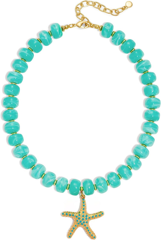 WOWORAMA Collar de playa de verano para mujer, coloridos collares d...