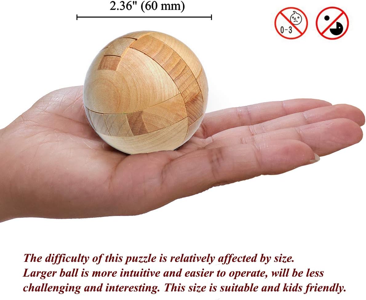 Rompecabezas de madera Kingou acertijos de bola mágica, juegos de i...