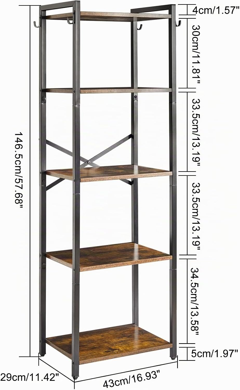 YMYNY Estantería de 5 niveles, estantería de escalera de 5 niveles,...