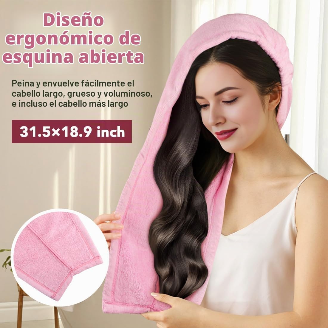 AIDEA Toalla de microfibra para el cabello, toallas de pelo abierta...