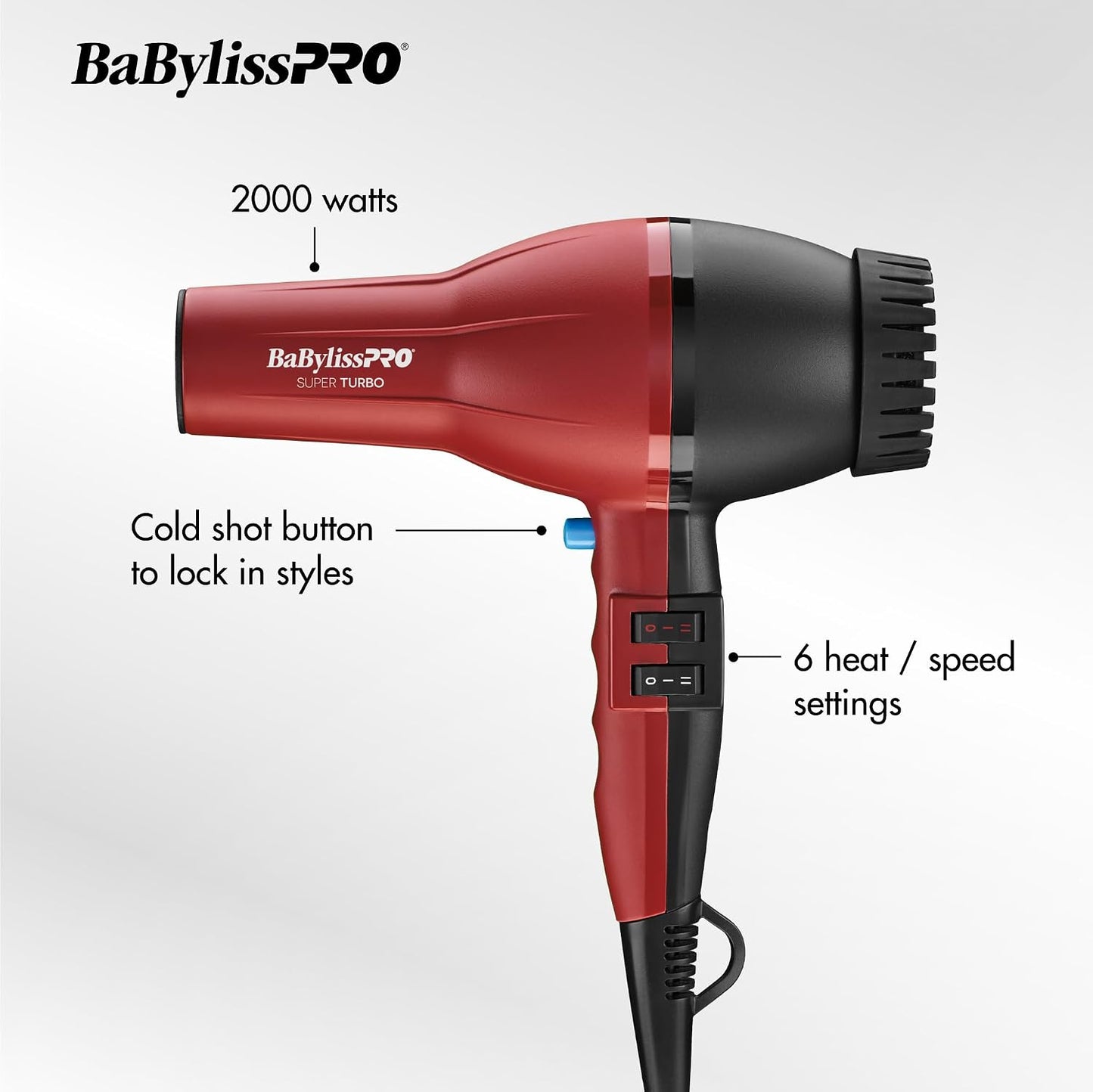 BaBylissPRO - Secador de pelo Watt Turbo