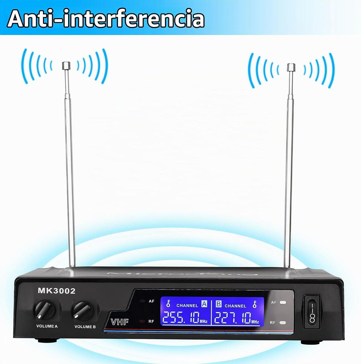 MicrocKing Sistema de micrófono inalámbrico, micrófonos dinámicos d...