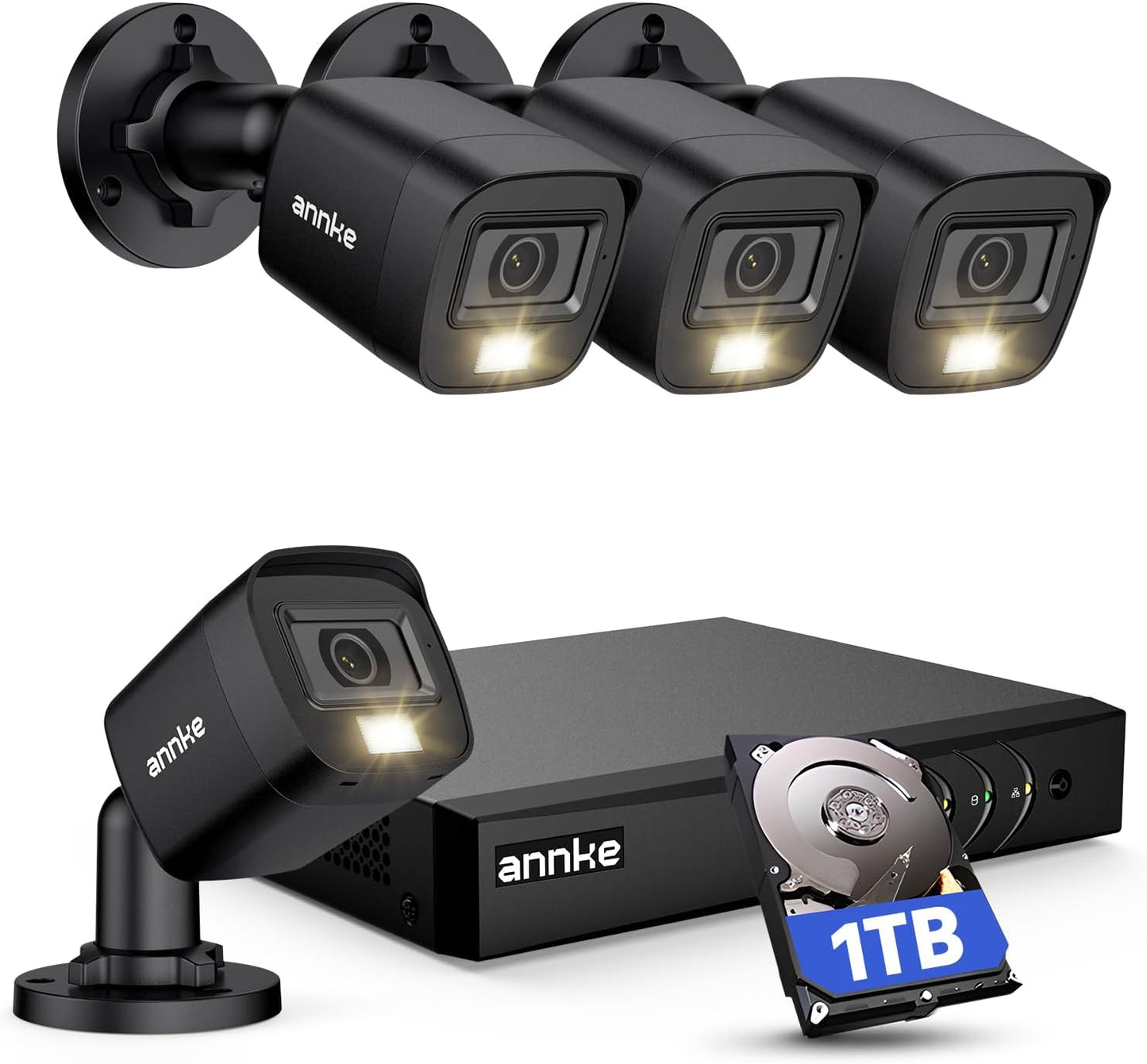 ANNKE Sistema de cámara de seguridad con cable H.265+ 3K Lite de 8...
