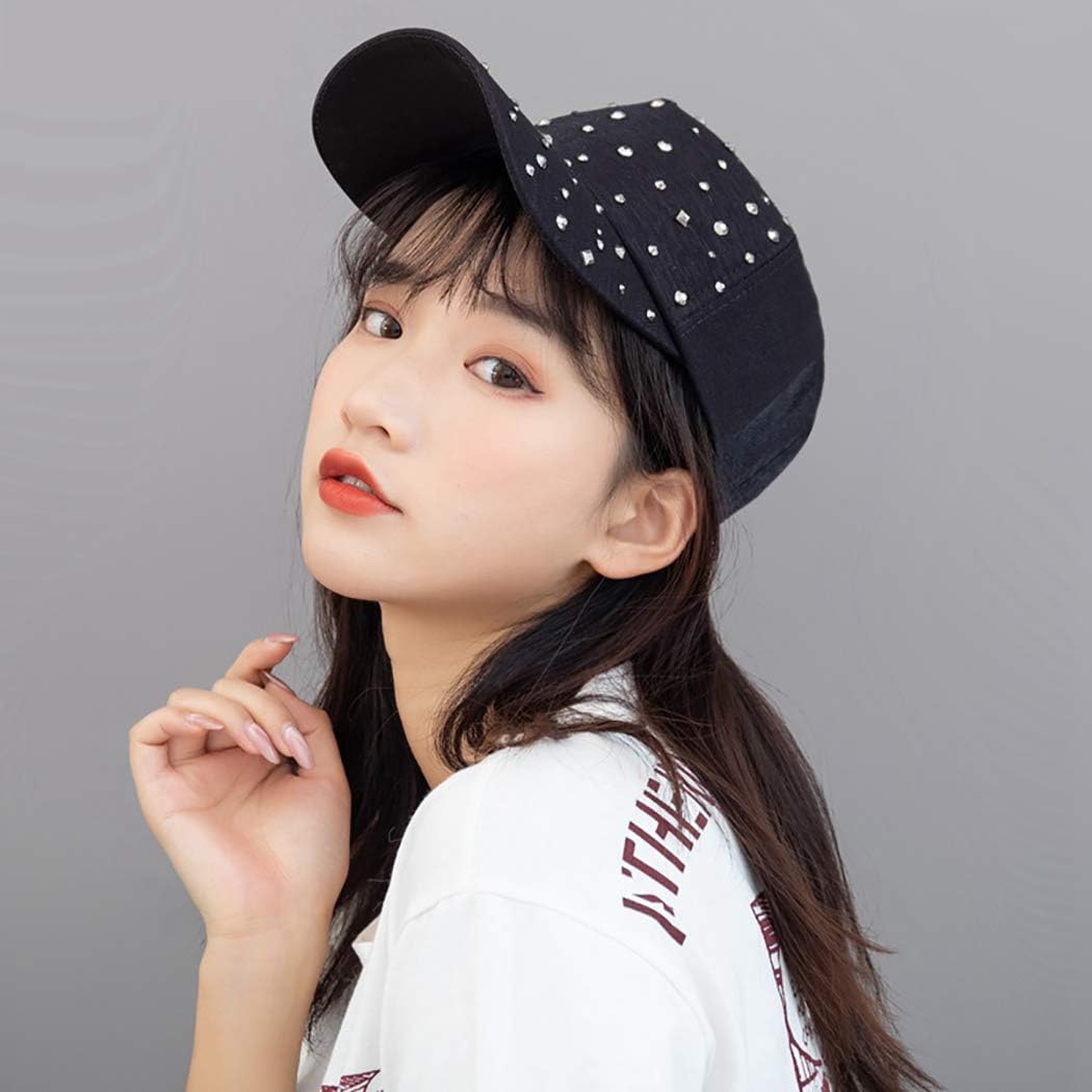 Gudessly Gorra de béisbol ajustable transpirable con diamantes de i...