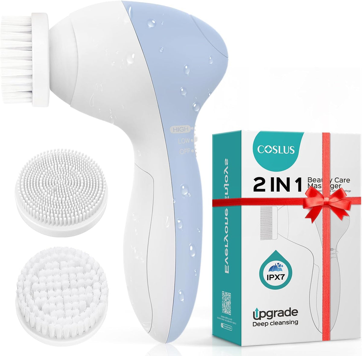 COSLUS Cepillo de Limpieza Facial de Silicona: Dispositivo de Masaj...