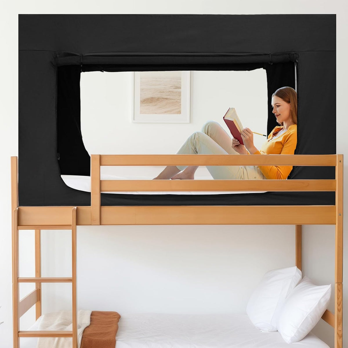Quinnsus Tienda de Cama Dosel de Cama Litera Tamaño Individual Tien...
