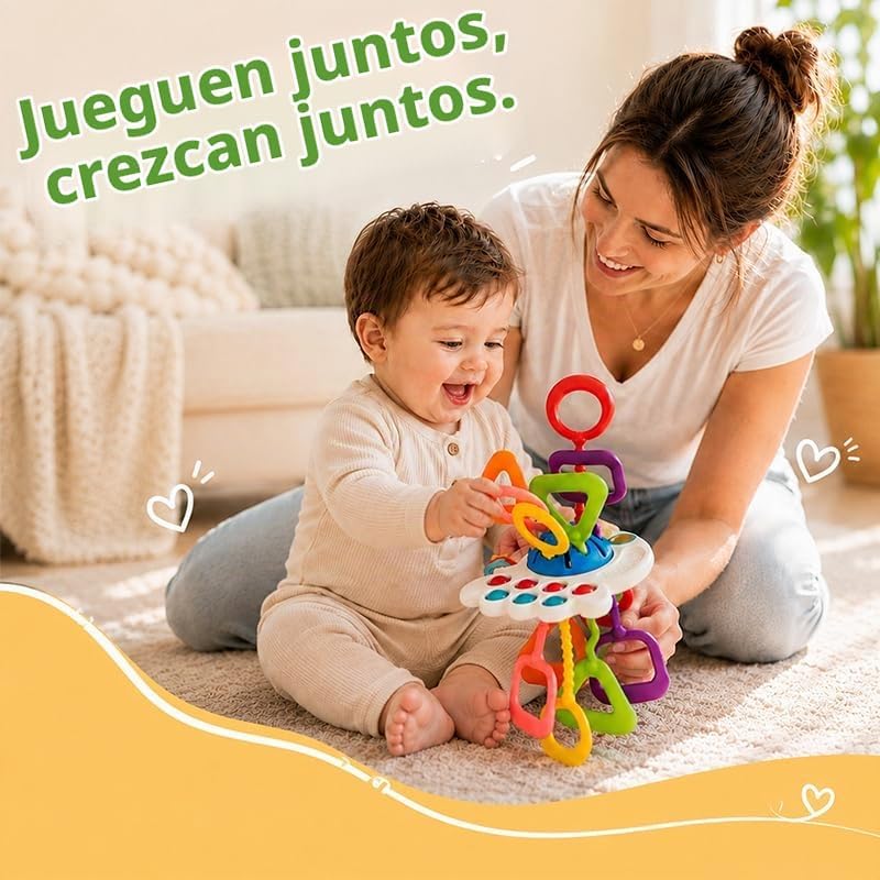 COMTAY Juguete de silicona Montessori para bebés | Juguete sensoria...