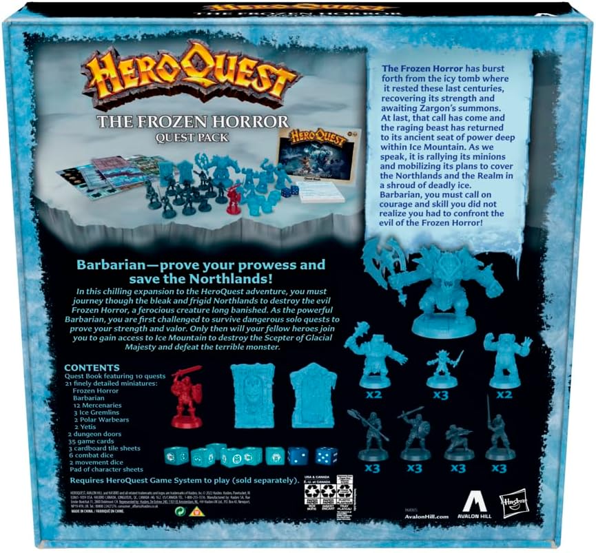 Avalon Hill HeroQuest The Frozen Horror Quest Pack, juego Dungeon C...