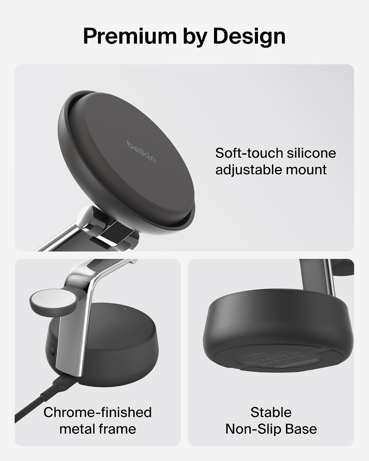 Belkin Cargador MagSafe compatible, estación de carga 3 en 1, Qi2.2...