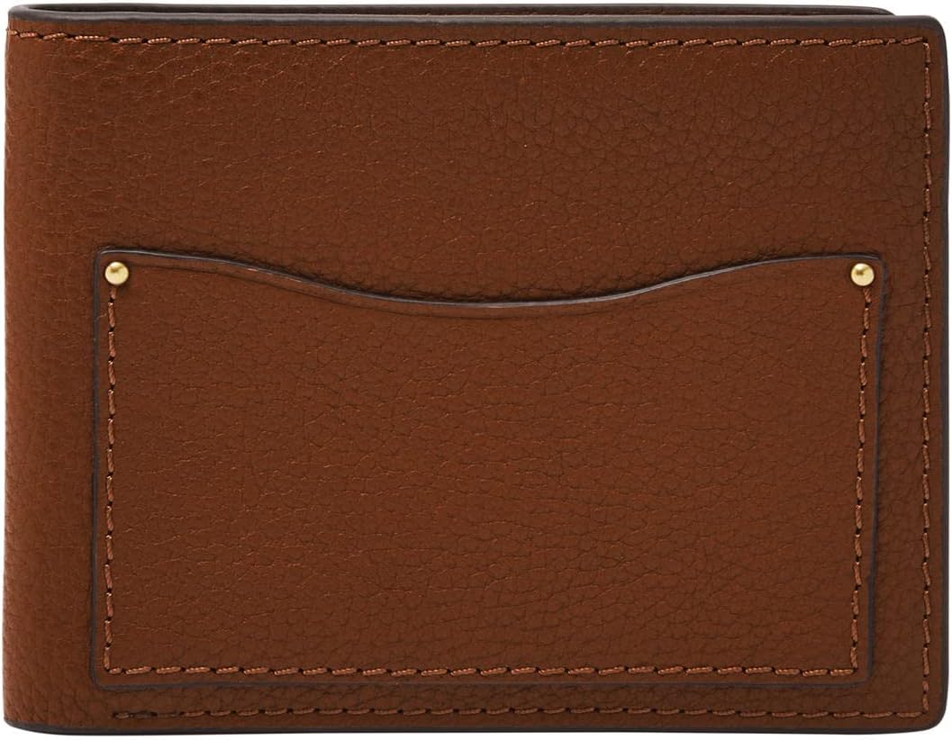 Fossil Billetera de cuero delgada minimalista bifold con bolsillo f...