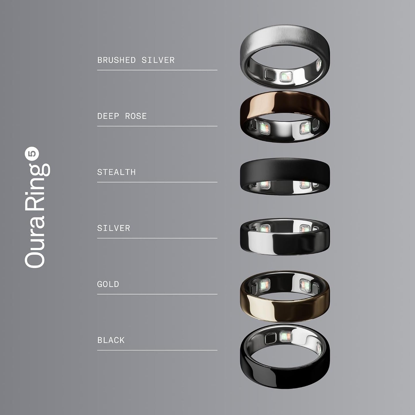 Oura Anillo 5 - Plata - Talla 6 - Anillo inteligente más pequeño de...