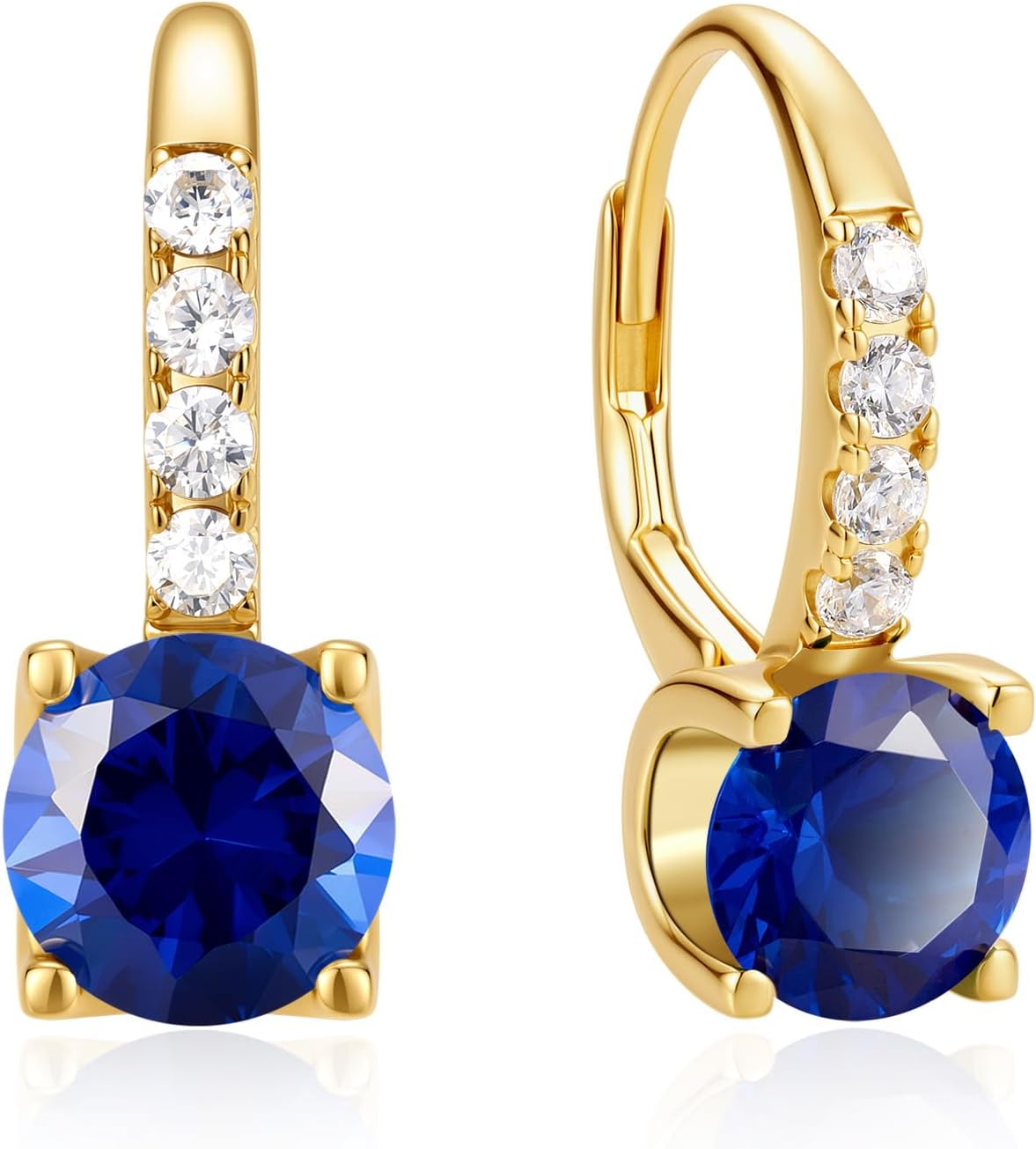 FANCIME Pendientes colgantes de plata de ley chapada en oro de 14 q...
