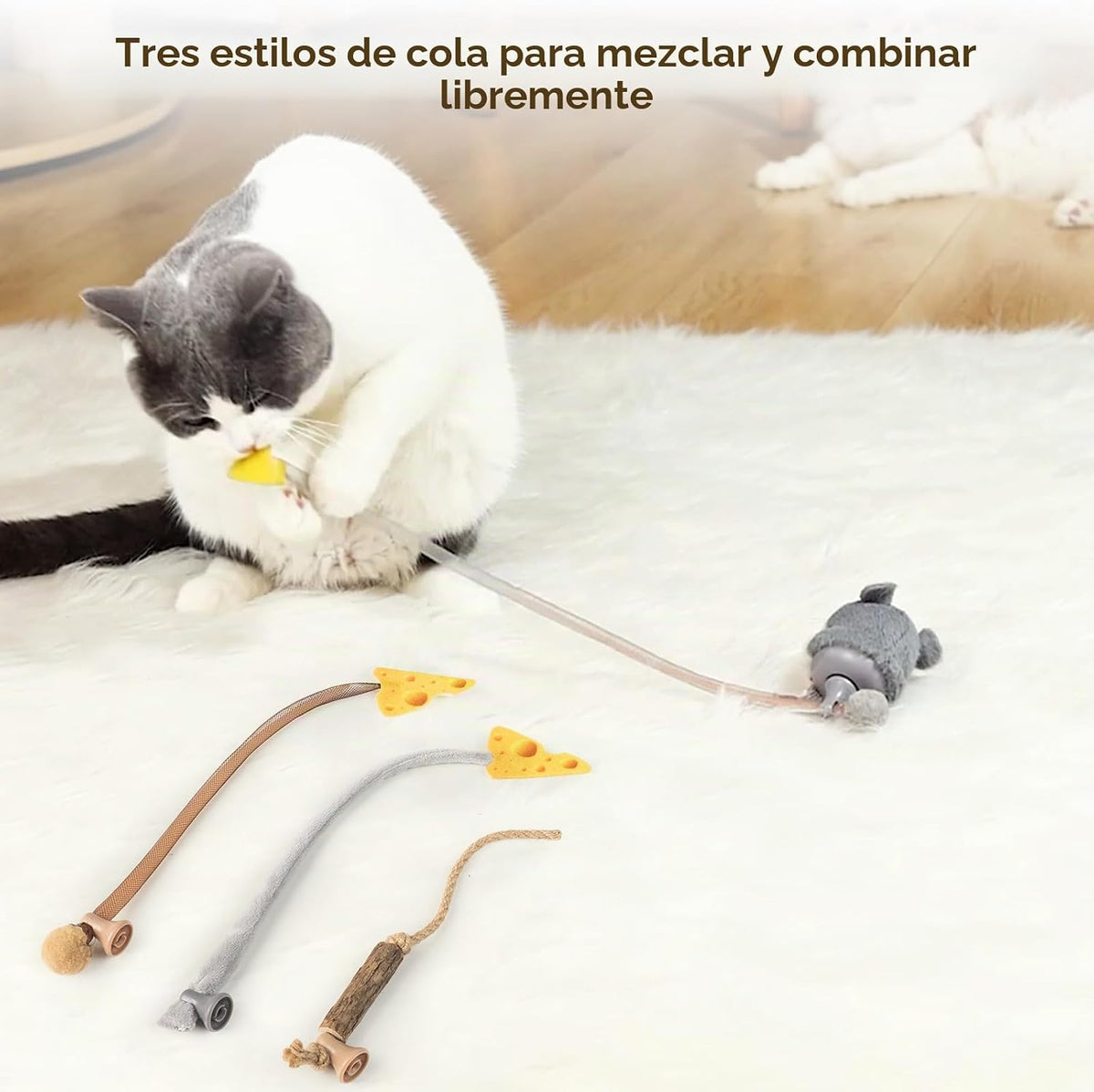 Migipaws Paquete de 3 colas de repuesto para gatos MigiMouse compat...