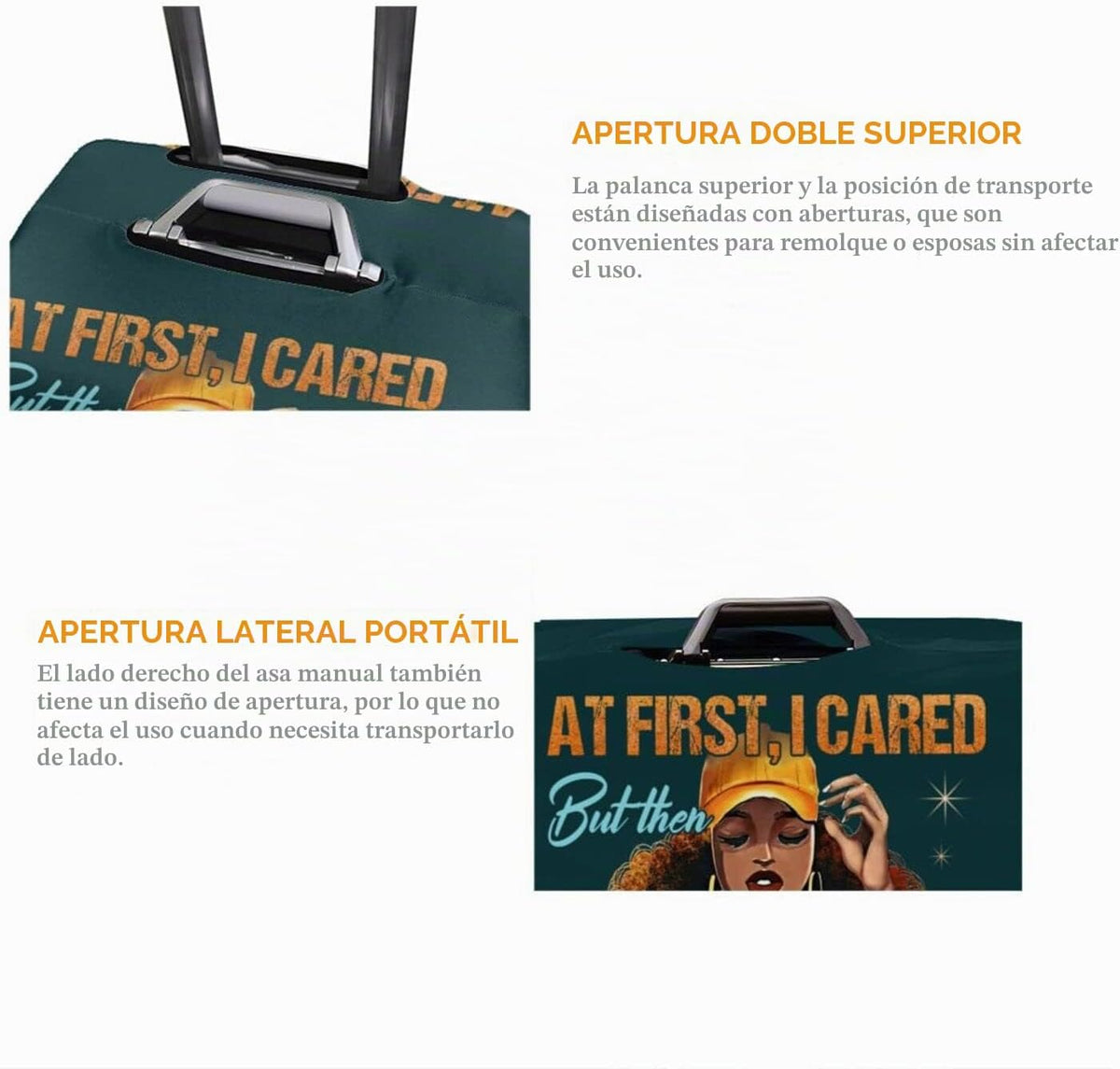 Hepmant Protector de maleta de viaje para mujer afroamericana, elás...