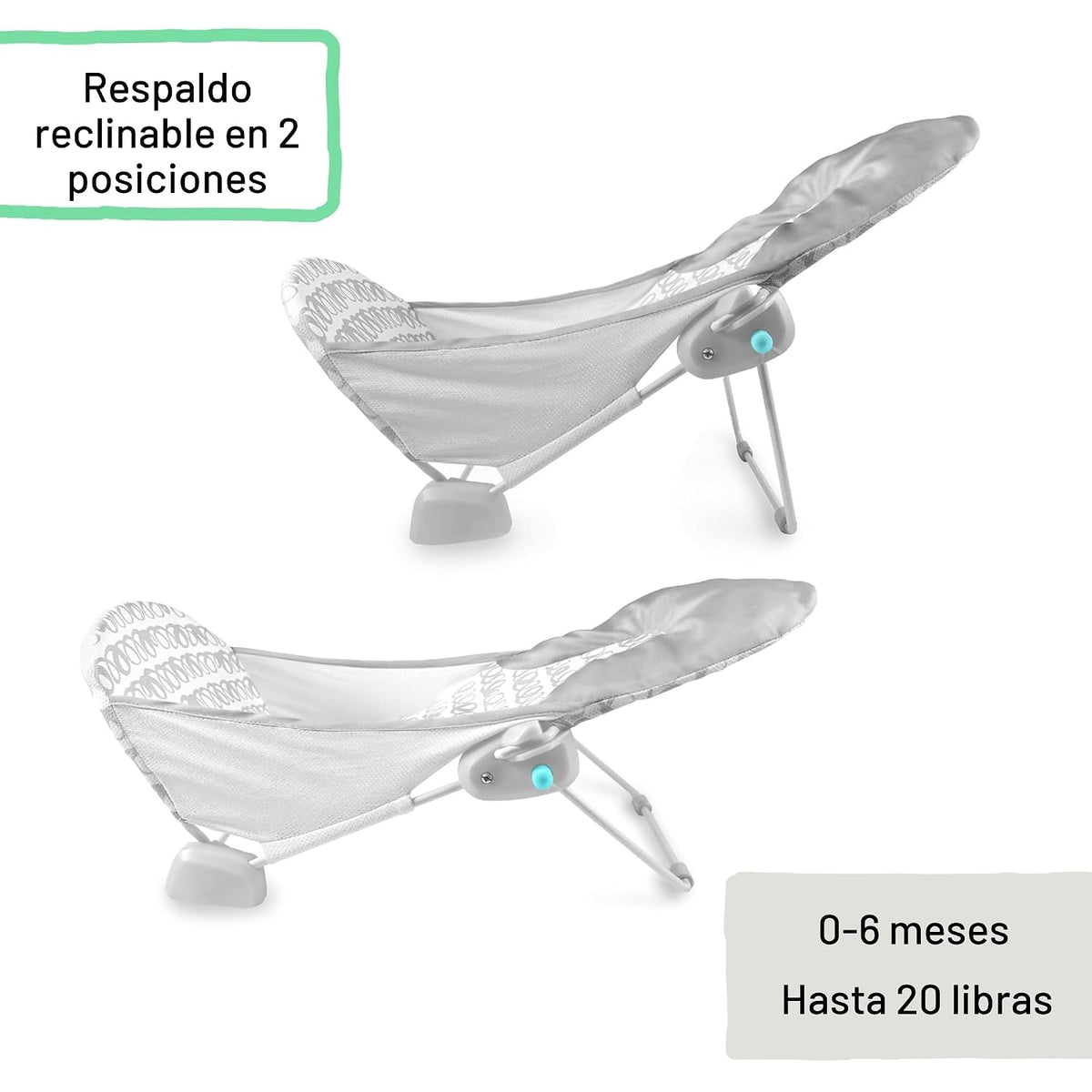 Ingenuity - Asiento plegable de baño para bebé de 2 posiciones, sop...