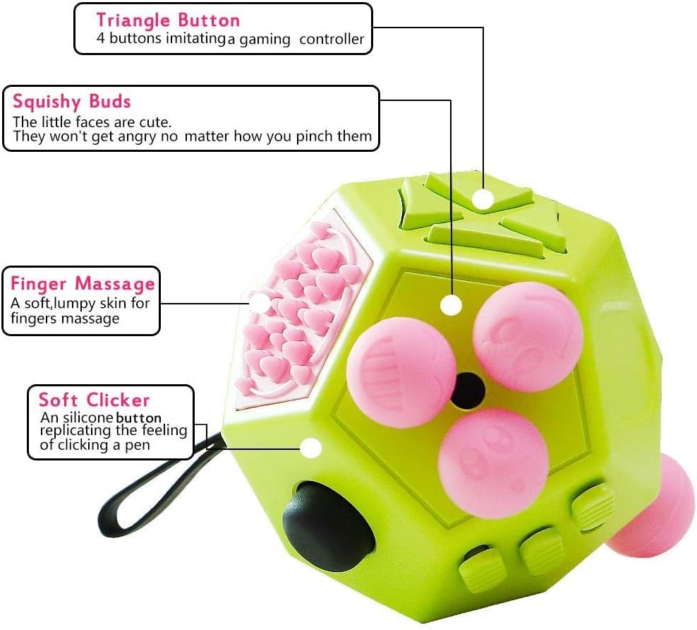 Juguetes Fidget de 12 Lados, Juguetes de Cubo Dodecágono Anti-Ansie...