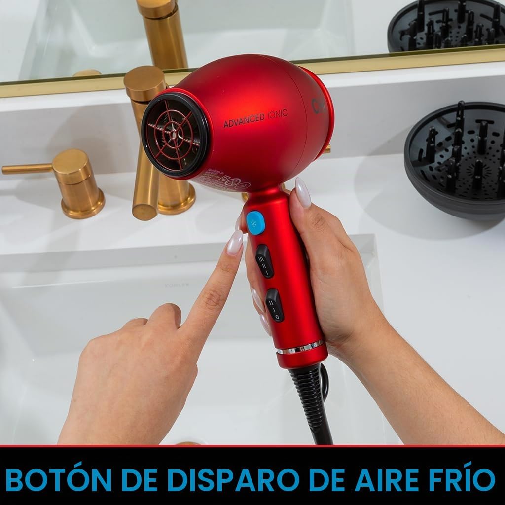 CHI Secador de pelo compacto iónico avanzado de la serie 1875, seca...
