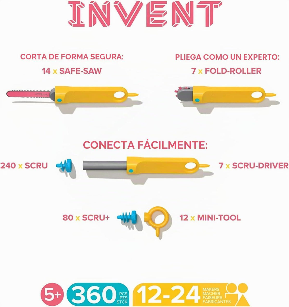 Makedo Invent | Kit de herramientas de construcción de cartón recic...