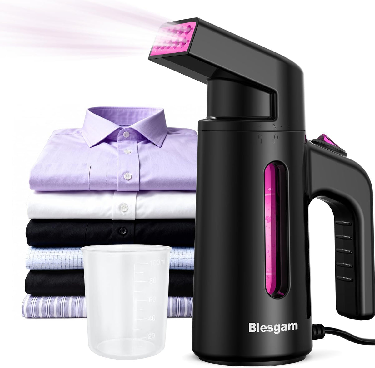 Blesgam Vaporizador de viaje para ropa, vapor de doble fila, vapor...