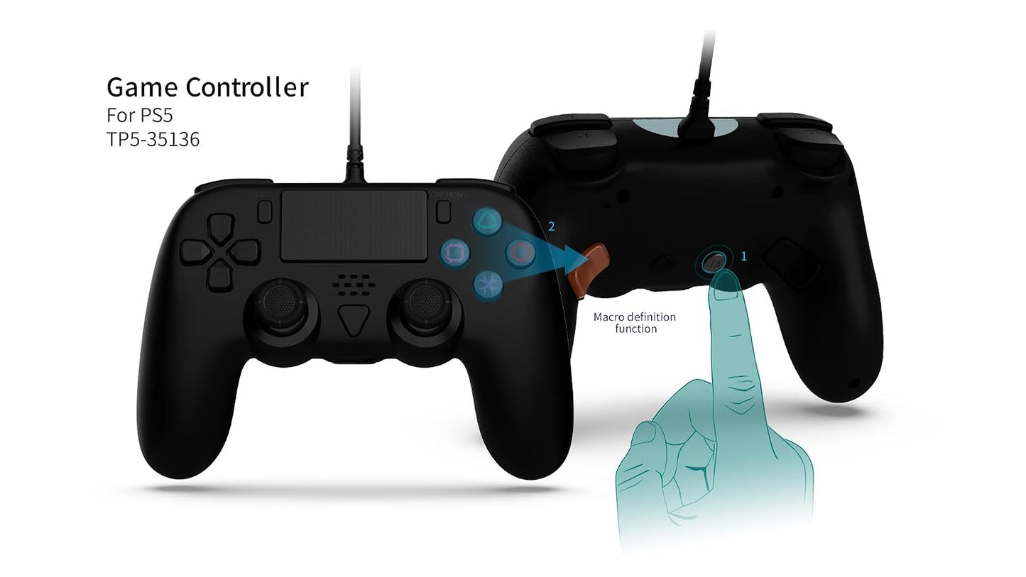 Controlador con cable GAMFAMI compatible con PS5\/PS5 Pro\/PS5 Slim...