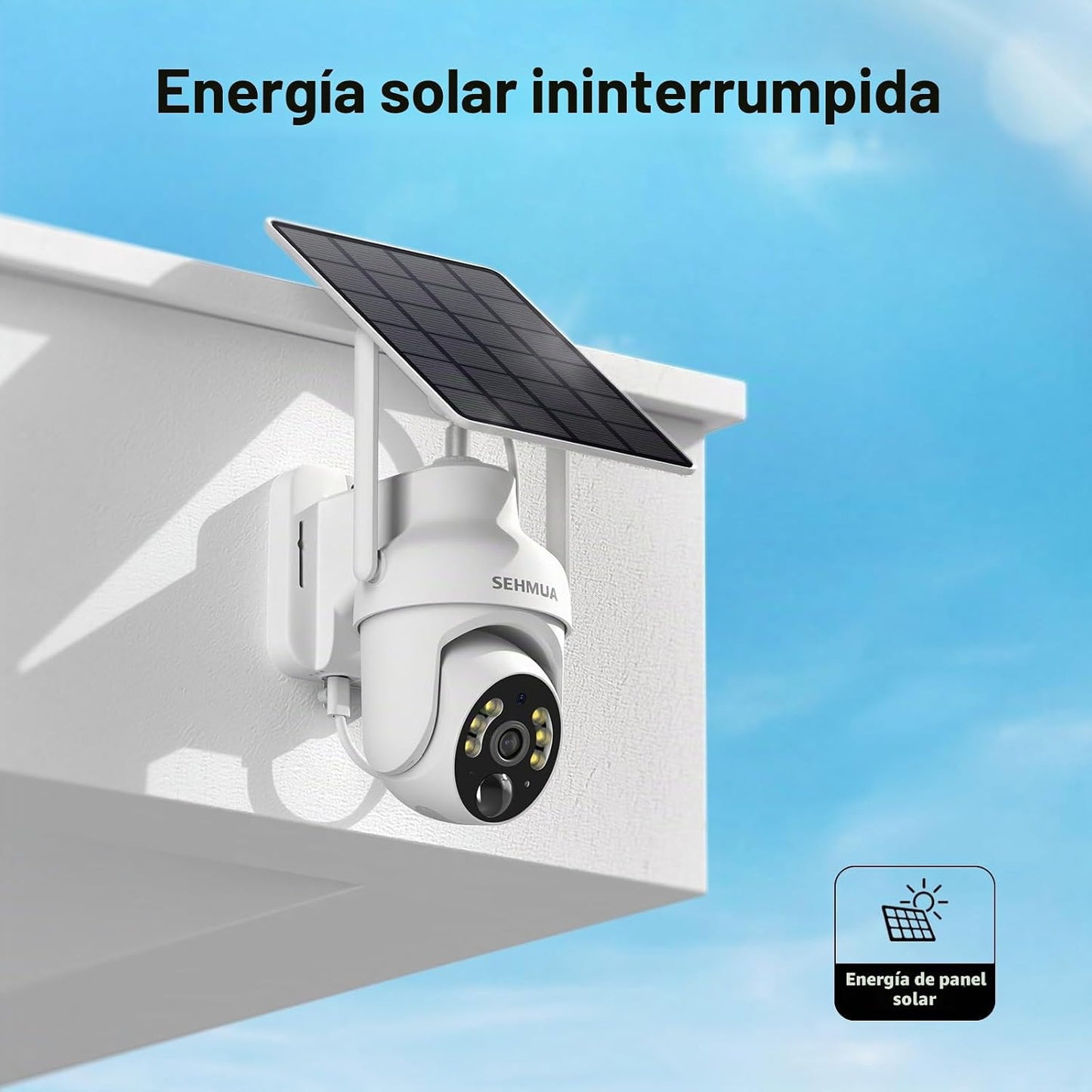 SEHMUA Cámara de seguridad solar 2K inalámbrica para exteriores, 1...