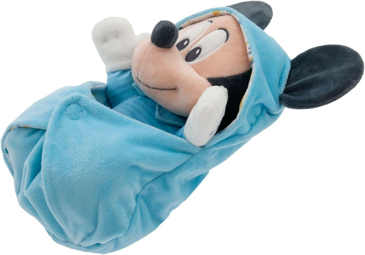 Disney Store Peluche oficial de Mickey Mouse con bolsa para manta,...