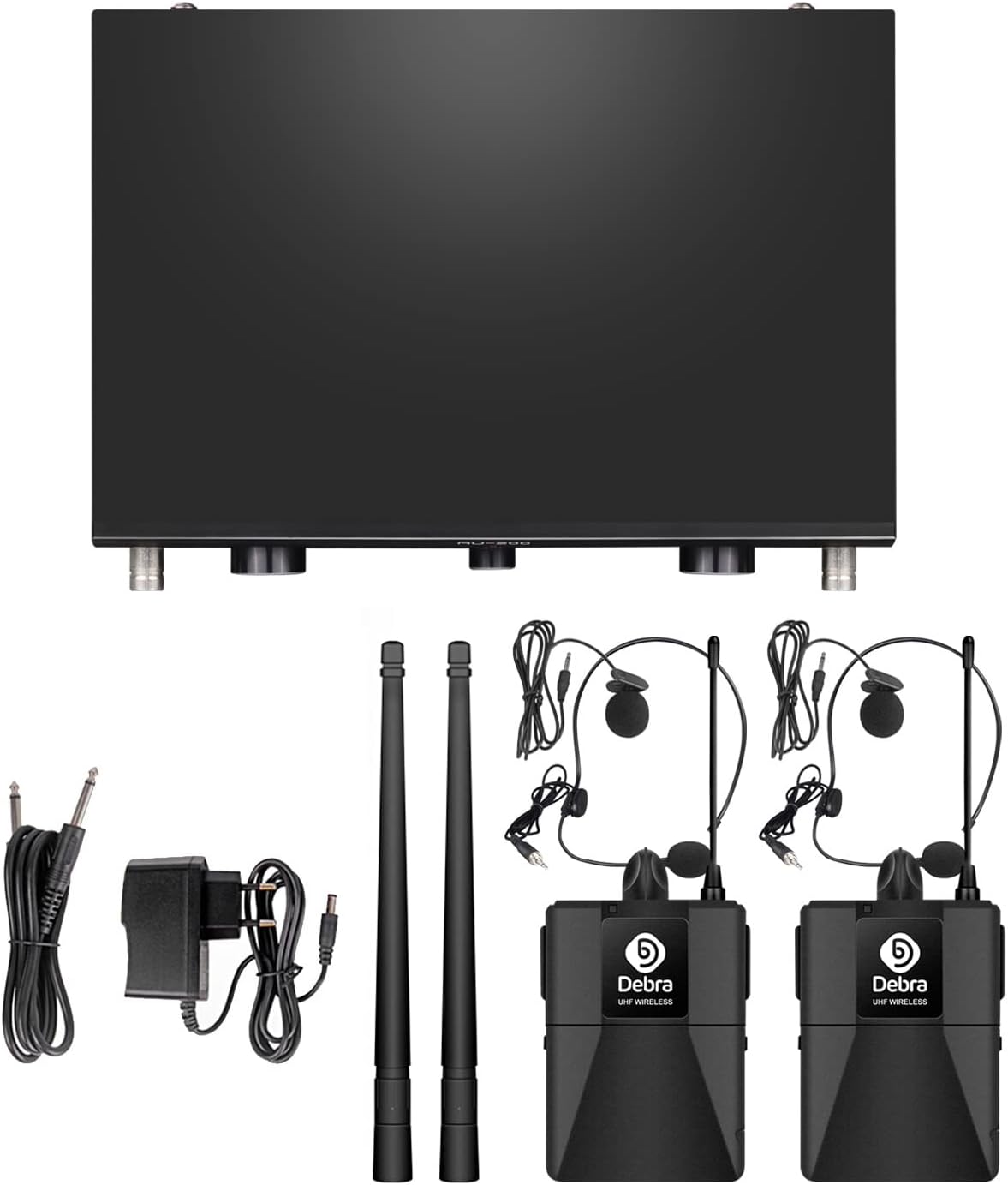 D Debra Audio AU200 Pro UHF Sistema de micrófono inalámbrico de 2 c...