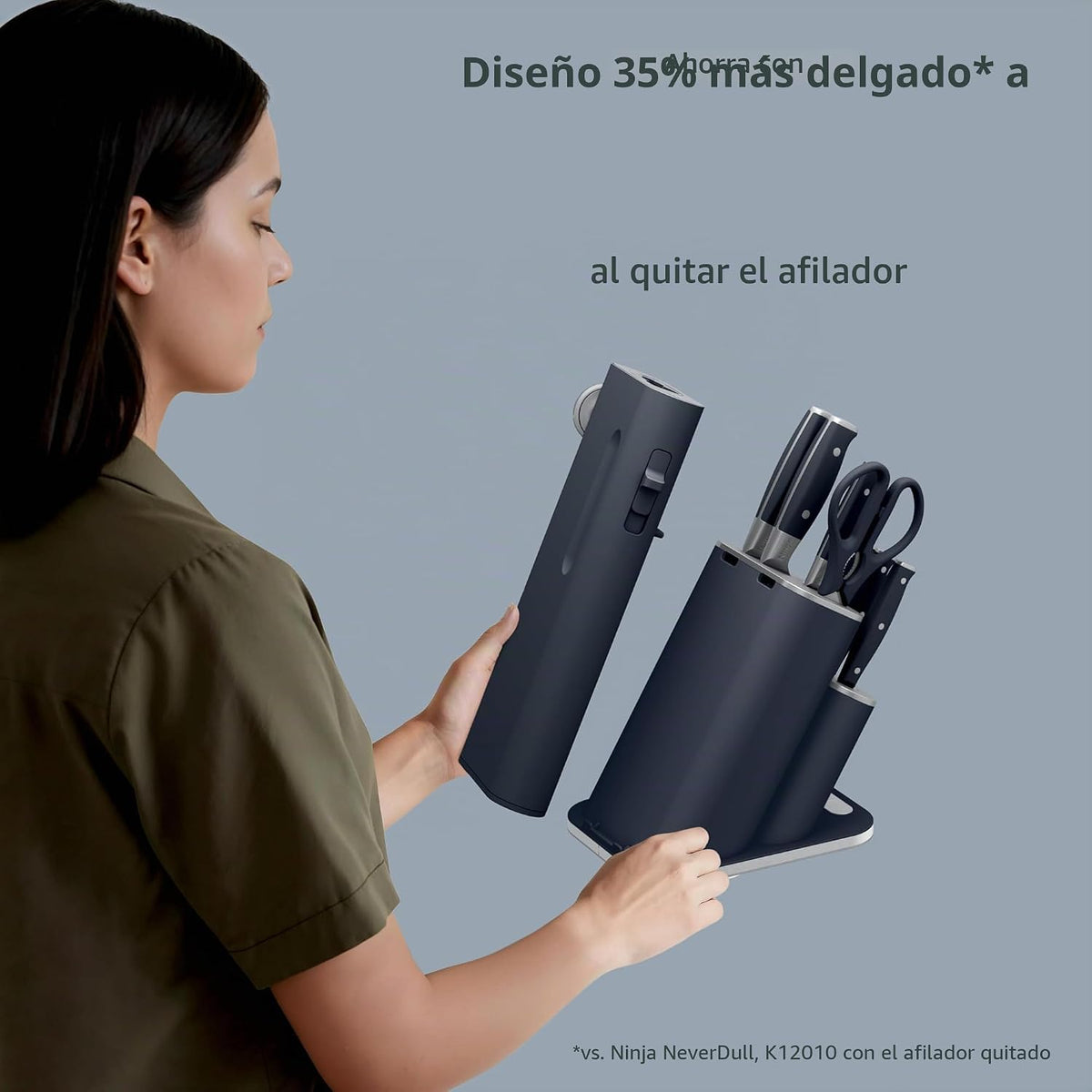 Ninja NeverDull® - Juego de cuchillos alemanes de acero inoxidable...