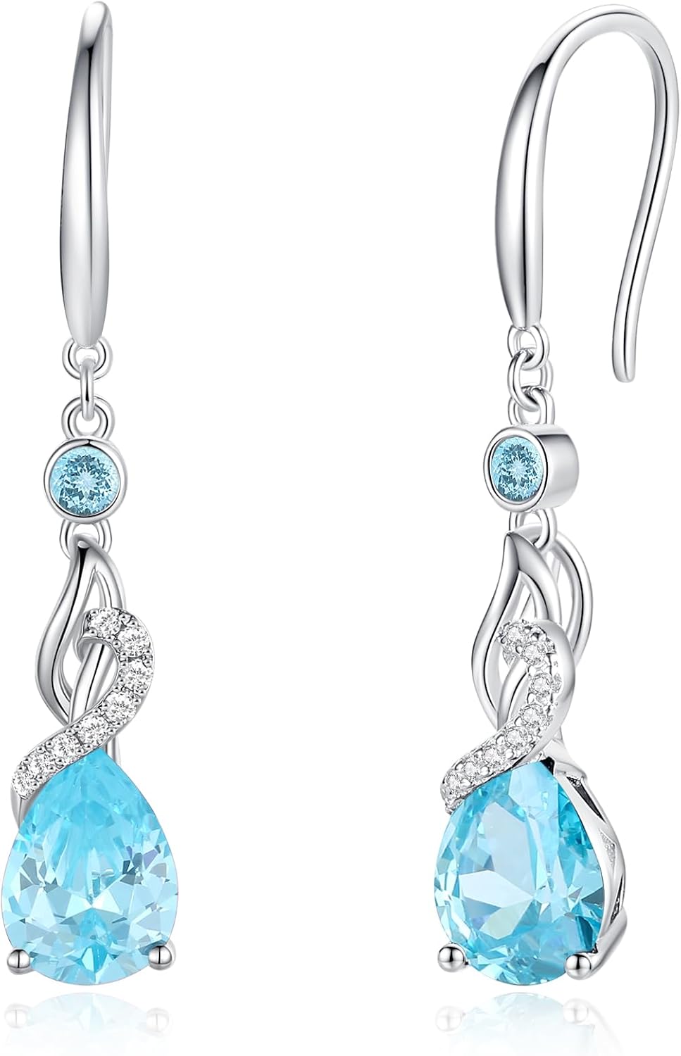 FANCIME Pendientes colgantes con piedra natal de pera para mujer de...