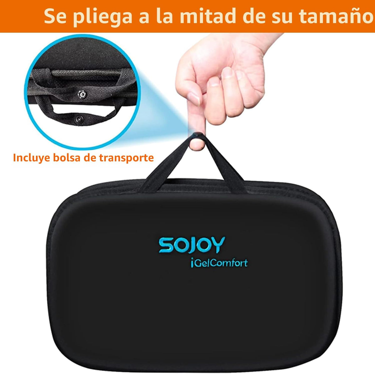 Sojoy iGelComfort Cojín de Asiento de Gel Plegable 3 en 1 con Espum...