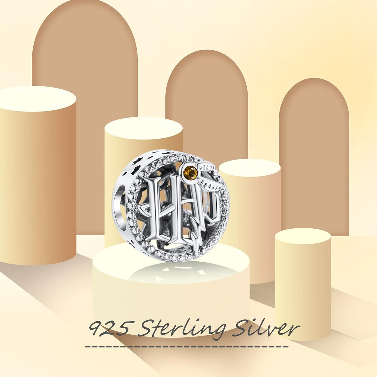 H.ZHENYUE Dijes de plata esterlina 925 con diseño de personaje de p...