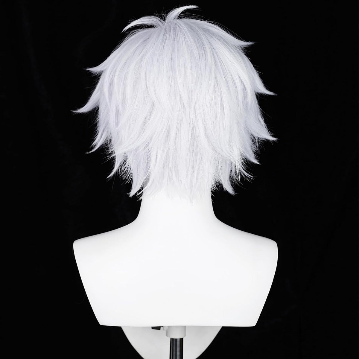 Alacos - Peluca corta de cosplay de anime plateado para hombre | Si...