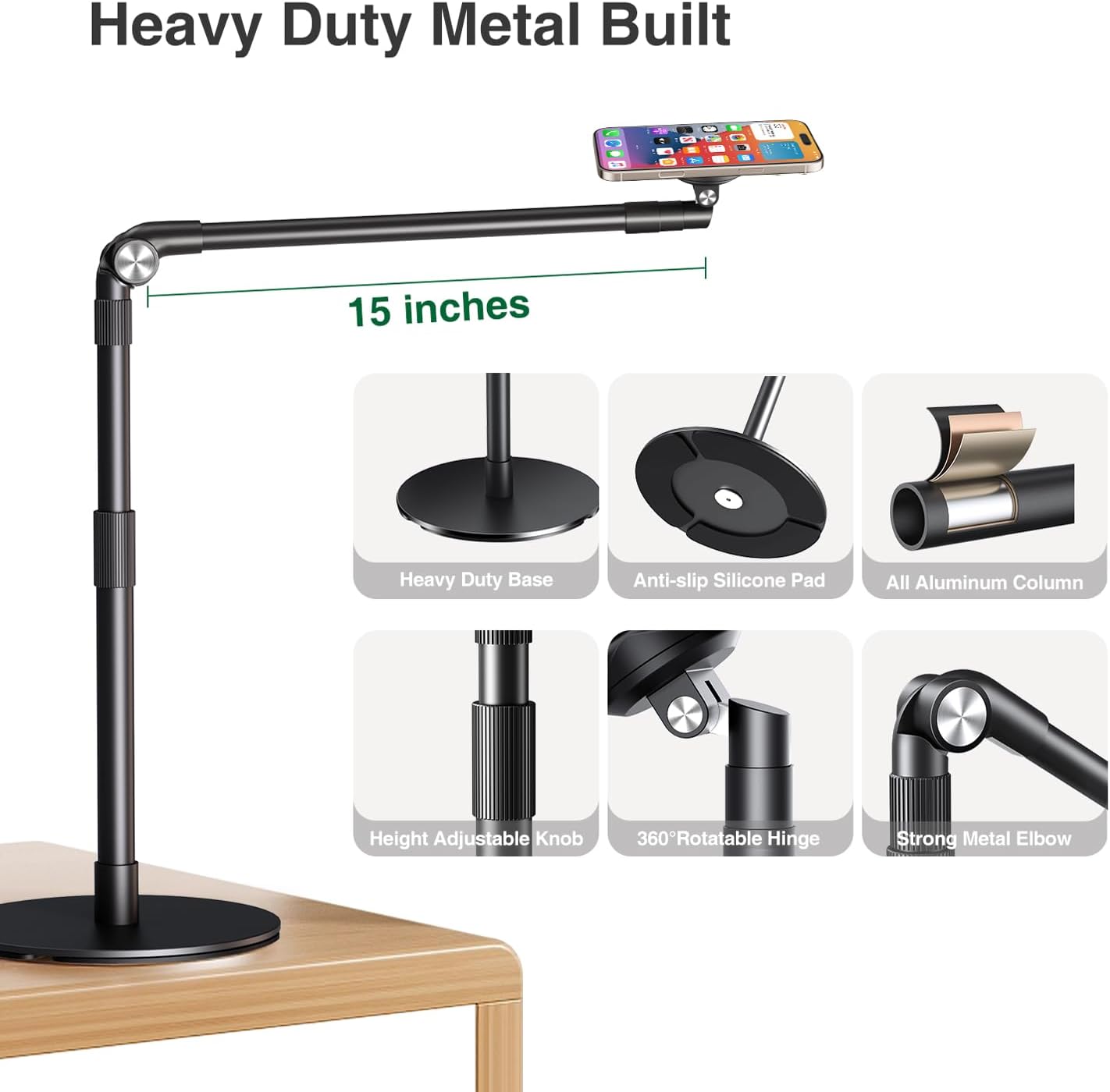 elitehood Soporte magnético para teléfono para grabación superior,...