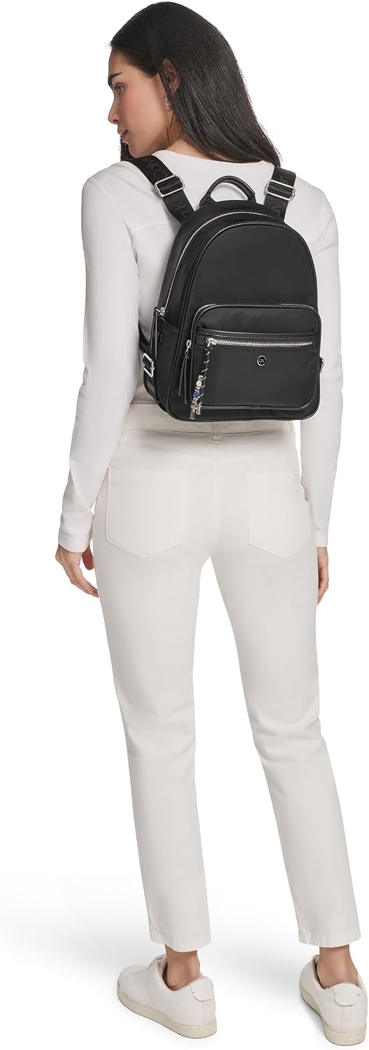 Calvin Klein Mochila organizativa Caius para mujer, Negro\/Plateado...