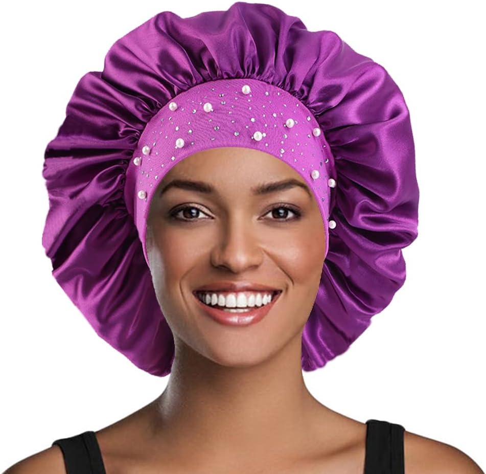 YeeMan Gorro de pelo con perlas brillantes y diamantes de imitación...