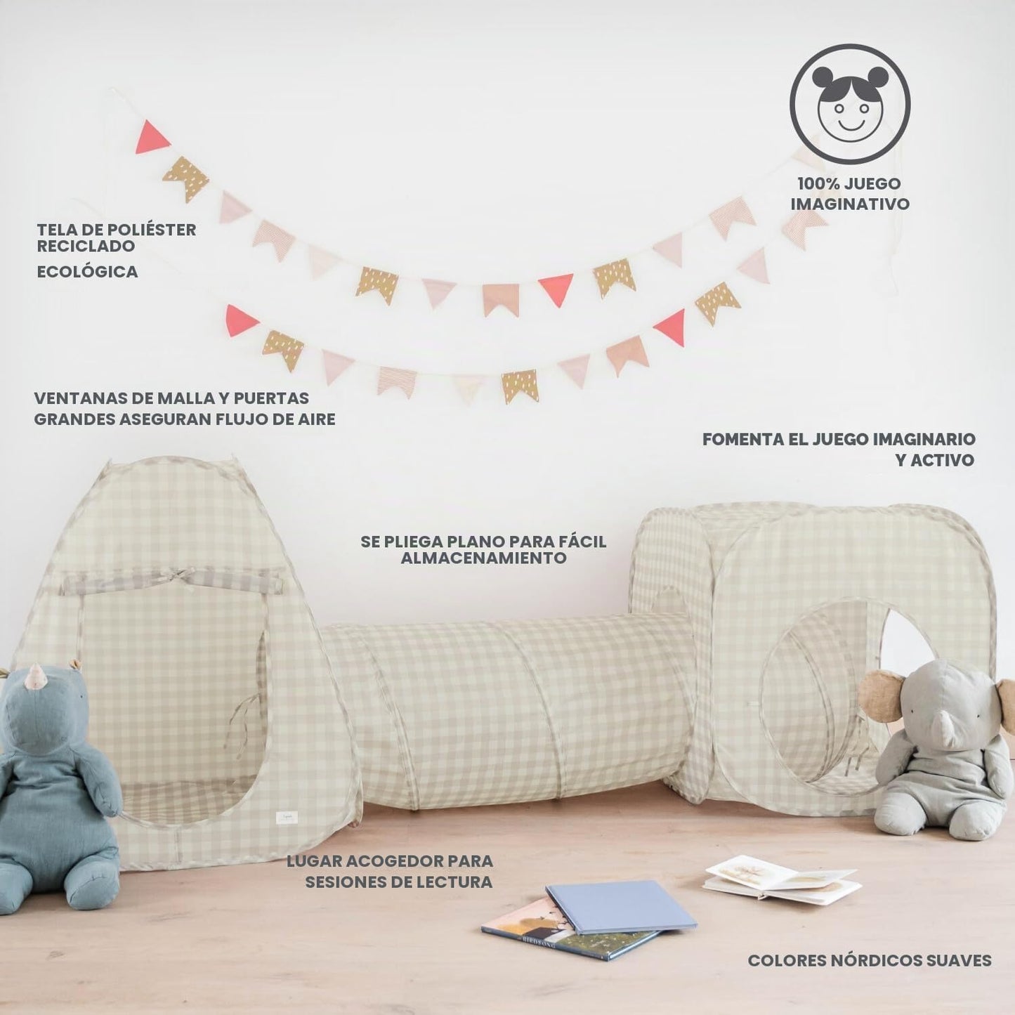 3 Sprouts Tienda de Juego y Túnel Plegable para Niños y Pequeños -...