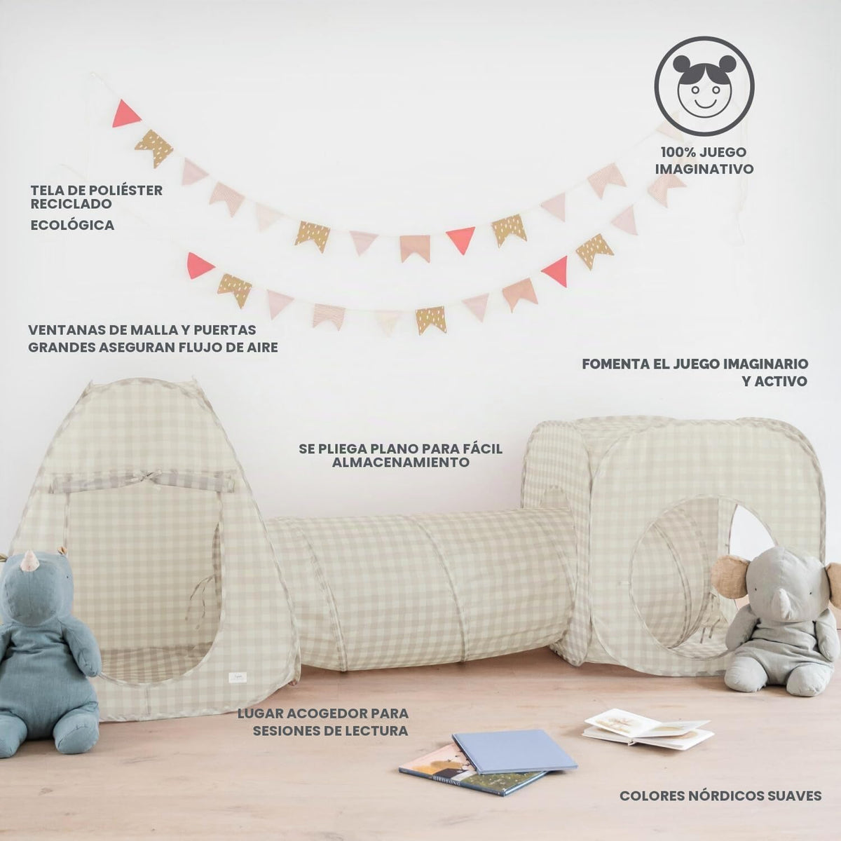 3 Sprouts Tienda de Juego y Túnel Plegable para Niños y Pequeños -...