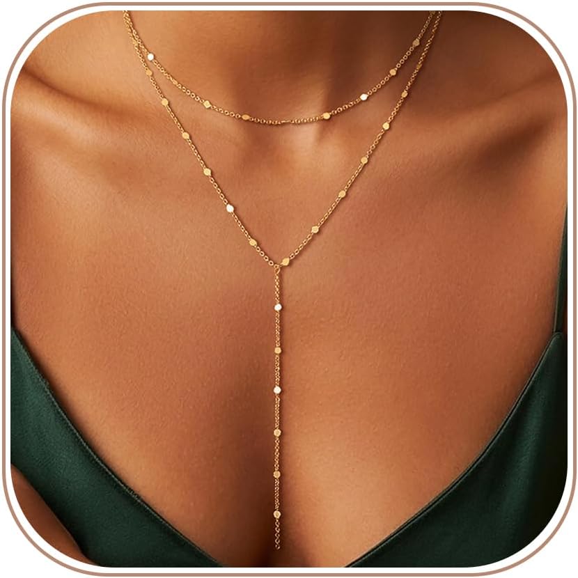 Remmocy Collar de oro y plata para mujer, chapado en oro de 14 quil...