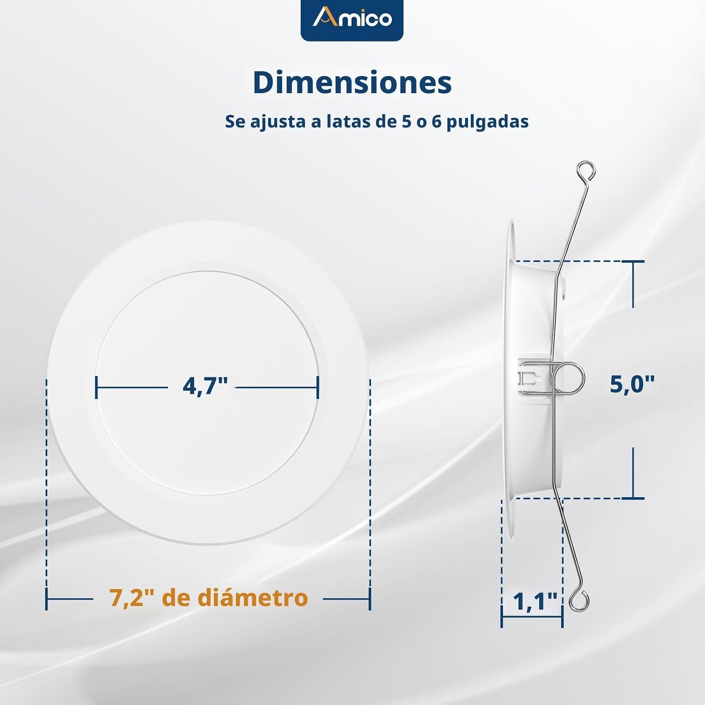 Amico Iluminación empotrable de 5\/6 pulgadas, paquete de 12 luces...