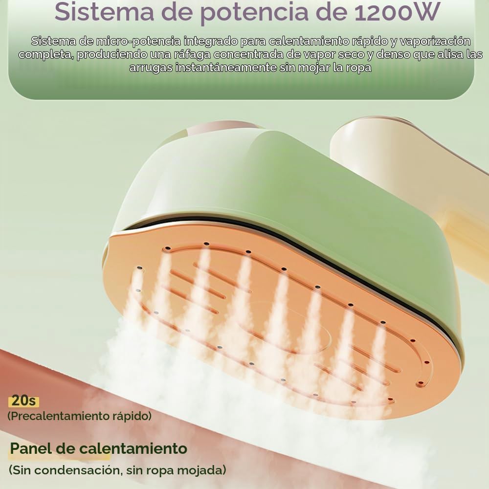Plancha vaporera de viaje para ropa con un tanque de agua de 5.1 fl...