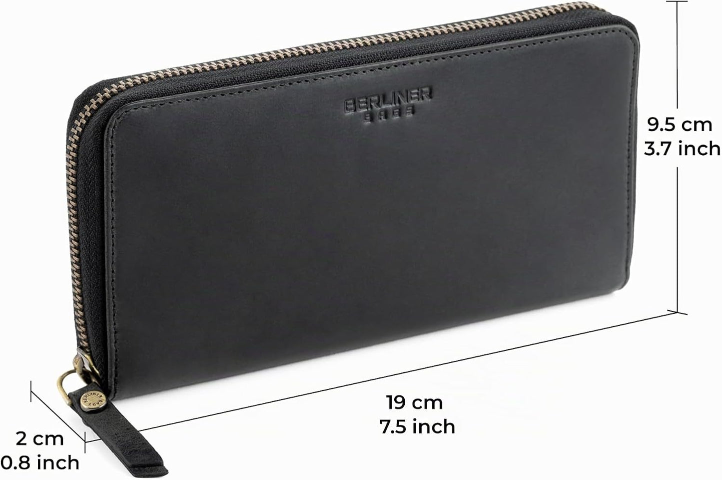 BERLINER BAGS Cartera de cuero genuino, tarjetero con bloqueo RFID...