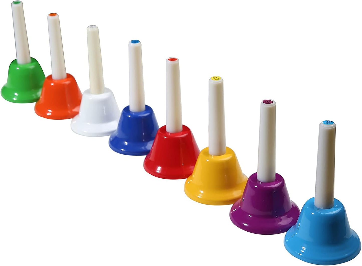 Campanas de mano de 8 notas, coloridas campanas de mano, instrument...