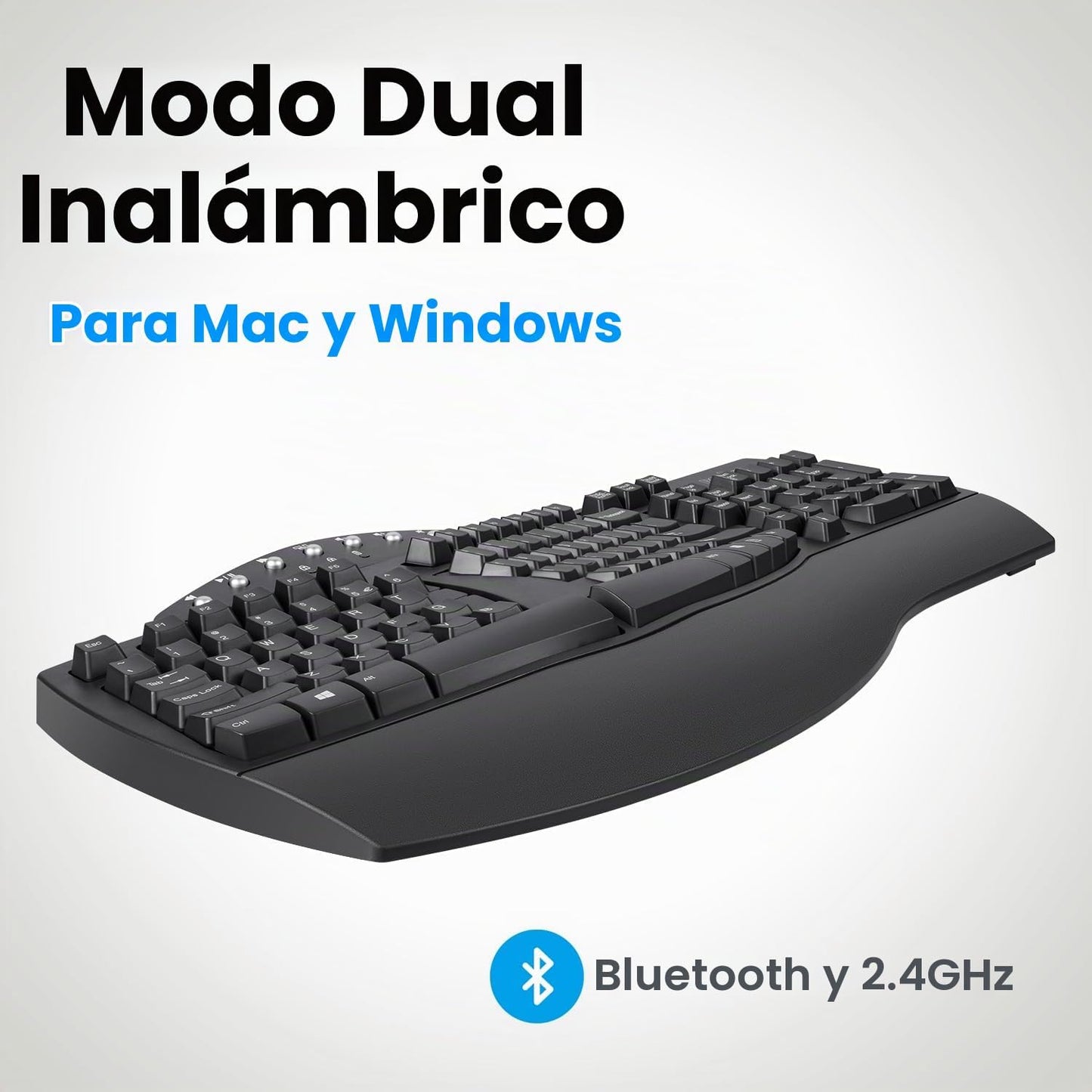 Perixx Periboard-612B - Teclado Inalámbrico Ergonómico Split con Mo...