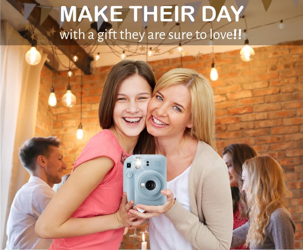 Fujifilm Cámara Instax Mini 12 de película instantánea azul pastel,...