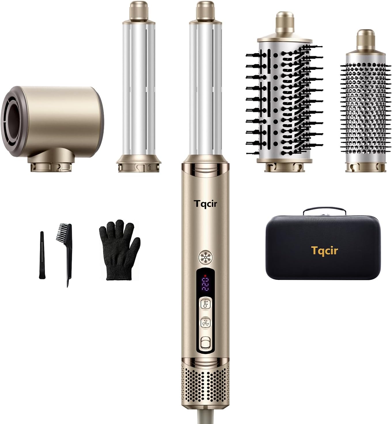 Tqcir Cepillo secador de pelo profesional 5 en 1, potente multiesti...