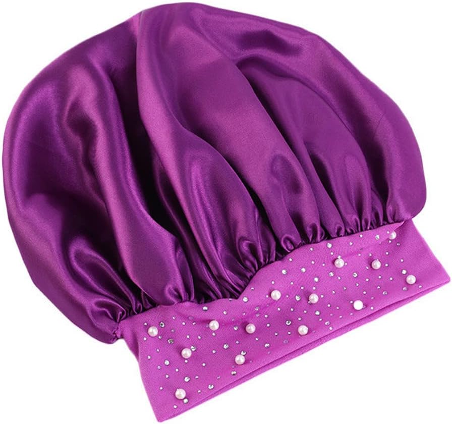 YeeMan Gorro de pelo con perlas brillantes y diamantes de imitación...